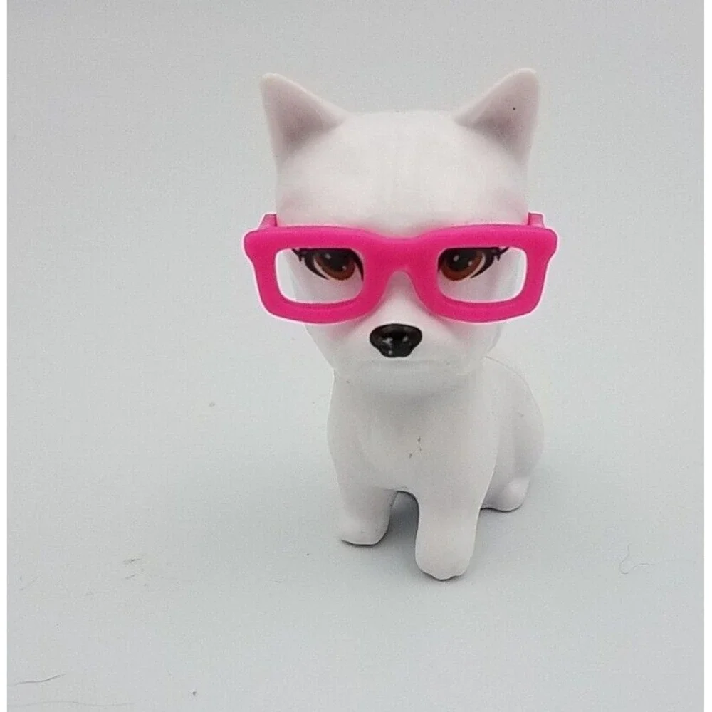 Barbie My Scene Puppy Dog Toy Figure Pink Glasses Kids Pretend‎ Play Pet Animal